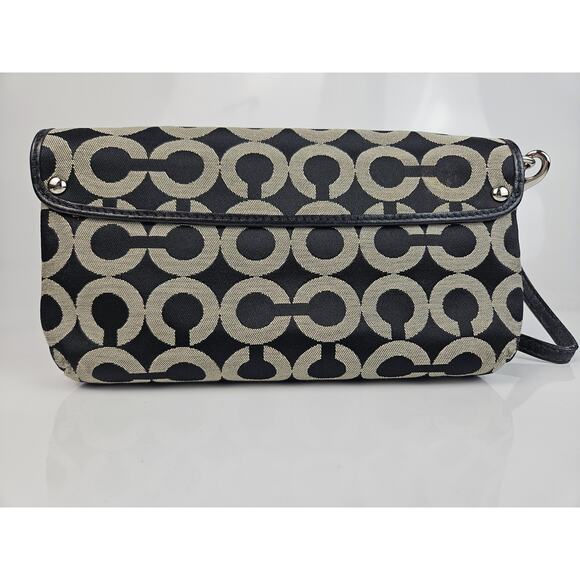 Coach Black Op Art Sateen Canvas Kristin Wristlet Purse Hanging Tag - Picture 4 of 9